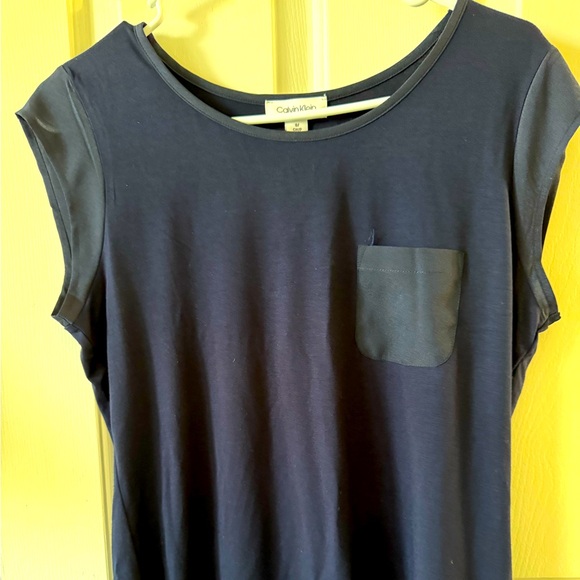 Calvin Klein Navy Sleeveless Top… S…Round Neck, Patch Pocket Front NWT - Picture 6 of 10